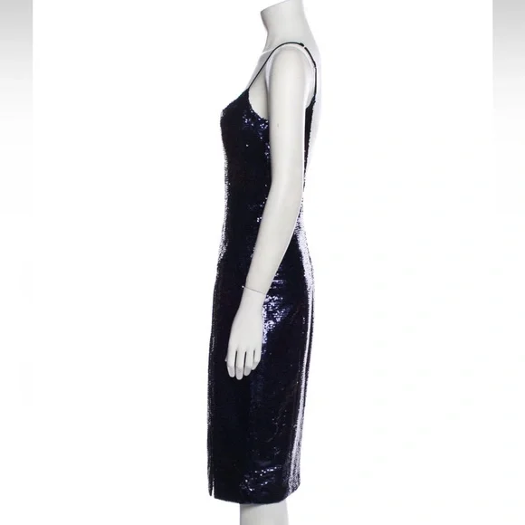 NWT Misha Avery Pencil Blue Sequin Dress - Picture 4 of 6